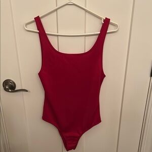 Tiger Mist Red Bodysuit Elegant Stretchy Design, size M